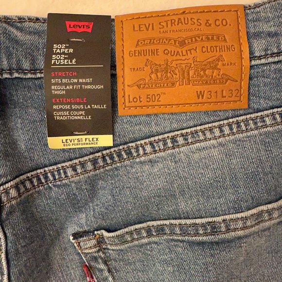 NWT - LEVI'S 502 Tapered-Fit Jeans - Light Blue - Picture 7 of 8
